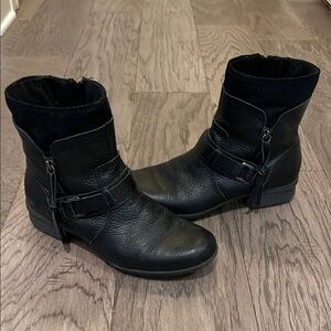 Clarks Black Ankle Boots with Timeless Design